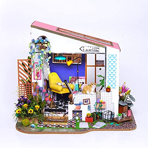 Holzhaus DIY Puppenhaus Lily'S Porch Handgefertigte Holzvilla Zusammengebautes Kunsthausmodell Kreatives Mädchengeschenk Mit Möbeln Und Accessoires, Wohnzimmer, Schlafzimmer, Küche, Badezimmer Holzhaus DIY Puppenhaus Lily'S Porch Handgefertigte Holzvilla Zusammengebautes Kunsthausmodell Kreatives Mädchengeschenk Mit Möbeln Und Accessoires, Wohnzimmer, Schlafzimmer, Küche, Badezimmer von WYFQL-JYO
