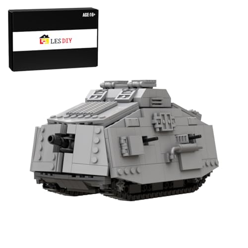 WYFTOY A7V Panzer Militär-Modell Bausatz, Deutscher Schwerer Kampfpanzer aus dem 1. Weltkrieg, Dunkle ABS Bausteine mit QR-Anleitung, STEM Modellbau für Erwachsene & Jugendliche ab 16+ (647 Teile) von WYFTOY