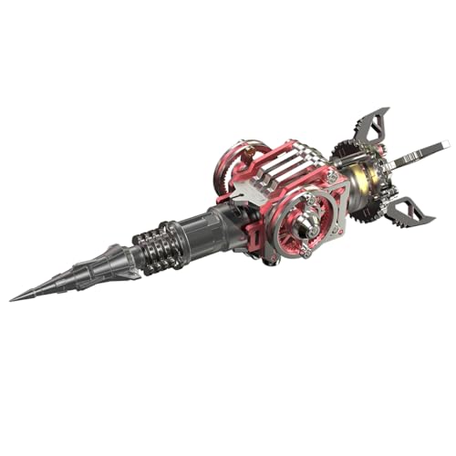 WYFTOY DIY-Puzzle-Kits, Waffen-Zubehör-Set für Kriegsspinnen-Modell, mechanische Stil-Add-Ons mit Metall-Finish, kompatibel mit 3D-Steampunk-Metallspinnen, DIY-Modell (LinFeng B/Rot) von WYFTOY