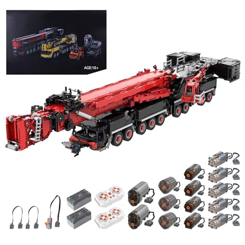 WYFTOY Engineering Crane Model Building Blocks Kit, LTM11200 v2.0 Ultra Large Engineering Crane Model with 14 Motors Small Particle Building Blocks MOC Set (Dynamic Version/Red/8528PCS) von WYFTOY