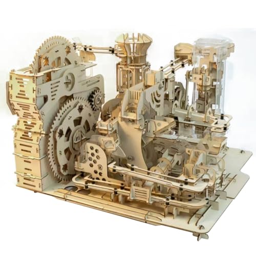 WYFTOY Holzmurmelbahn Modellbausatz, 3D-Holzpuzzle für Erwachsene, 1000+pcs Sky Island Assemble Kit von WYFTOY