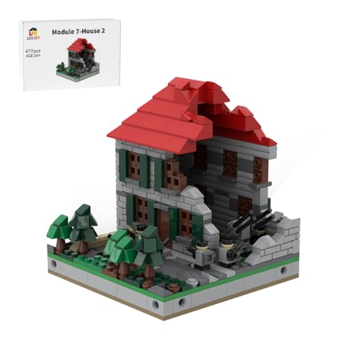 WYFTOY MOC-183062 Miniatur WWII Sandkasten-Set,Kriegsruinen-Haus mit Zerstörten Gebäuden, Soldaten & Waffen, Kreativer Nachkriegs-Szenenbau für Sammler & Erwachsene(477 Teile) von WYFTOY