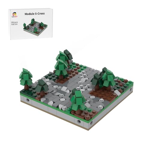 WYFTOY MOC-183062 Miniatur WWII Sandkasten-Set,Waldpfad-Modell mit Grau-Weißem Pfad & Grünen Wäldern, Geschenk für Erwachsene & Sammler(291 Teile) von WYFTOY