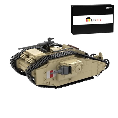 WYFTOY Mark-II Panzer Militär-Modell Bausatz, Britischer WWI Kampfpanzer mit Diamant-Form, Rautenförmiges Design, STEM Lernspielzeug für Erwachsene & Jugendliche ab 16+ (748Teile/Khaki) von WYFTOY