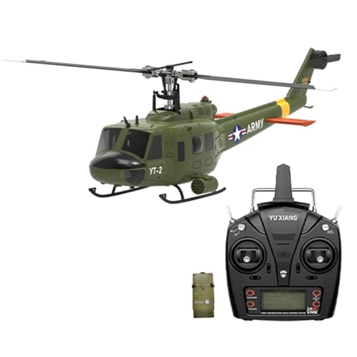 WYFTOY UH-1 Huey RC Hubschrauber 1/34 Maßstab 2.4G 6CH Ferngesteuerter Hubschrauber Dual Brushless Moto 6-Achsen-Gyroskop 2Batterie von WYFTOY