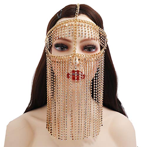 WYLZLKX Maskerade-Maske aus Metalllegierung, Goldkette, Kristall, Vintage, Frauen, Partygänger, Tänzerinnen WYLZLKX Maskerade-Maske aus Metalllegierung, Goldkette, Kristall, Vintage, Frauen, Partygänger, Tänzerinnen von WYLZLKX