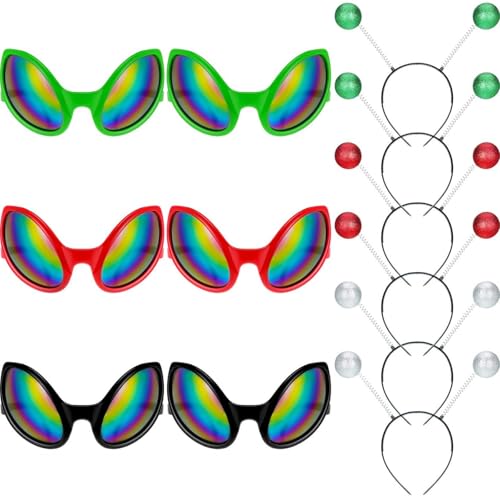 Alien Glasses Martian Antenna Headband ,Außerirdisches Outfit-Set für Kleine: 6x Extragalaktische Brille mit Regenbogenlinsen & Haarband,Geeignet Als Foto-Requisiten Und Atmosphären-Requisiten Alien Glasses Martian Antenna Headband ,Außerirdisches Outfit-Set für Kleine: 6x Extragalaktische Brille mit Regenbogenlinsen & Haarband,Geeignet Als Foto-Requisiten Und Atmosphären-Requisiten von WYRGQIQN