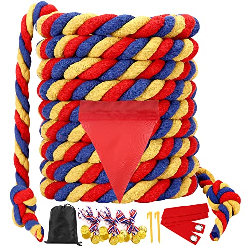WYRJXYB Tauziehen Seilspiel 12M, Outdoor Spiele Gartenspiele Geburtstag Party Spiele for Kinder Erwachsene, Tauziehseil mit Medaillen für Draußen Geburtstagsspiele,Tricolor WYRJXYB Tauziehen Seilspiel 12M, Outdoor Spiele Gartenspiele Geburtstag Party Spiele for Kinder Erwachsene, Tauziehseil mit Medaillen für Draußen Geburtstagsspiele,Tricolor von WYRJXYB
