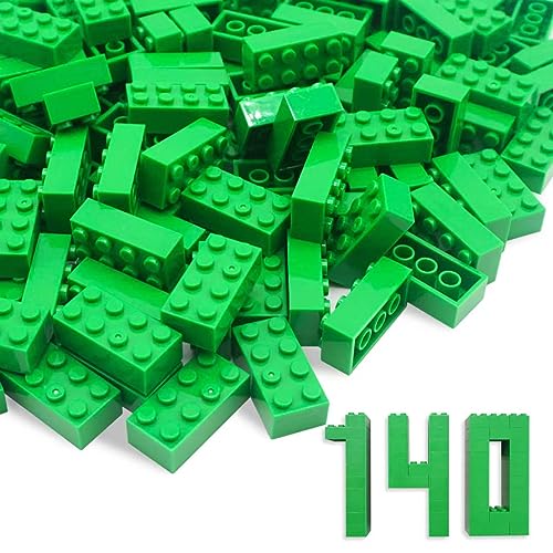 WYSWYG 140 Bausteine-Set - 2x4 Klassische Steine, Hochwertig, Kompatibel mit Lego& Top-Marken, Bunt, für Kinder & MOC-Liebhaber - Grün von WYSWYG