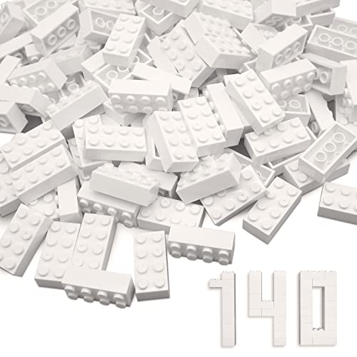 WYSWYG 140 Bausteine Steine, Hochwertig, Kompatibel, Bunt, für Kinder & MOC-Liebhaber - Weiß von WYSWYG