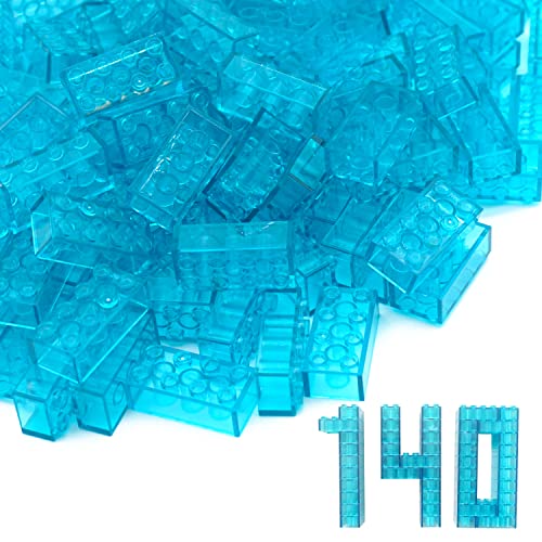 WYSWYG 140 Bausteine Steine, Kompatibel, Bunt, für Kinder & MOC-Liebhaber - Klares Blau von WYSWYG
