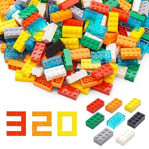 WYSWYG 320 Bausteine, 2x4 Klassische Steine, Hochwertig, Kompatibel mit Top-Marken Steine, Bunt, für Kinder & MOC-Liebhaber-Mehrfarbig von WYSWYG