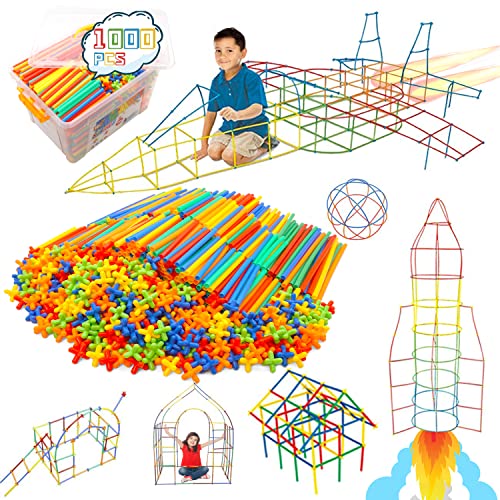 WYSWYG Konstruktionsspielzeug Baustein 1000 Stück- Kreative Verbindungsbausteine Spielzeug für Jungen & Mädchen, STEM Lernspielzeug, Geeignet für Kinder ab 3 4 5 6 7 8 Jahren von WYSWYG