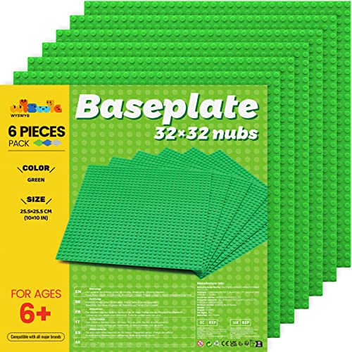 WYSWYG Platten-Set, 6 Bauplatte 25 * 25cm als Grundplatte, Kompatibel,Grüne von WYSWYG