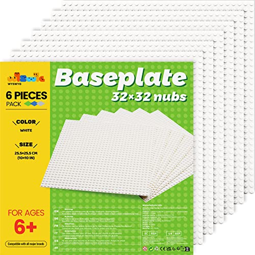 WYSWYG Platten-Set, 6 Bauplatte 25 * 25cm als Grundplatte, Weiss, Weiß von WYSWYG