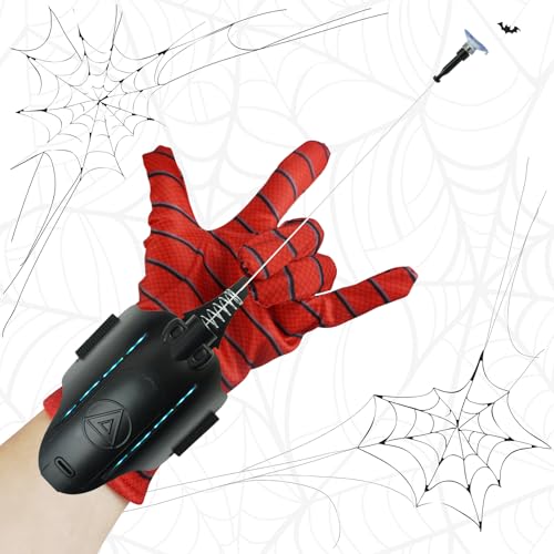 Spider Web Shooter Toy 2.0 Upgrade-Action und Licht mit Fernbedienung - Superhelden-Spinnennetz-Projektionsspielzeug, ideal für Spinnennetzkämpfe und Rollenspiele (LED-Version) von WYWZDQ