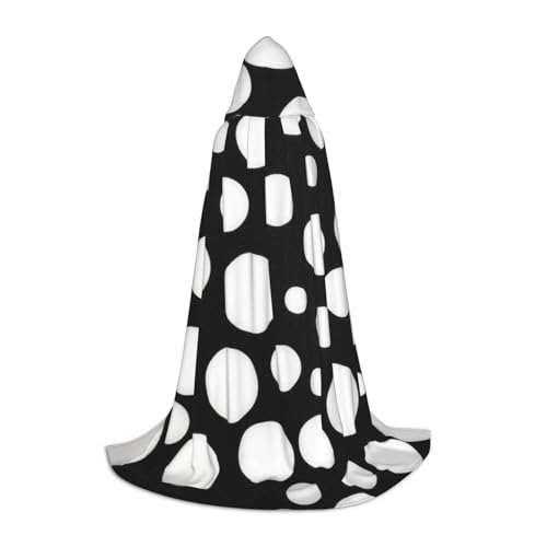 Langer Kapuzenumhang für Teenager, schwarz-weiß, gepunktet, Cosplay, Rollenparty, Halloween-Kostüme Langer Kapuzenumhang für Teenager, schwarz-weiß, gepunktet, Cosplay, Rollenparty, Halloween-Kostüme von WYYDPPLK