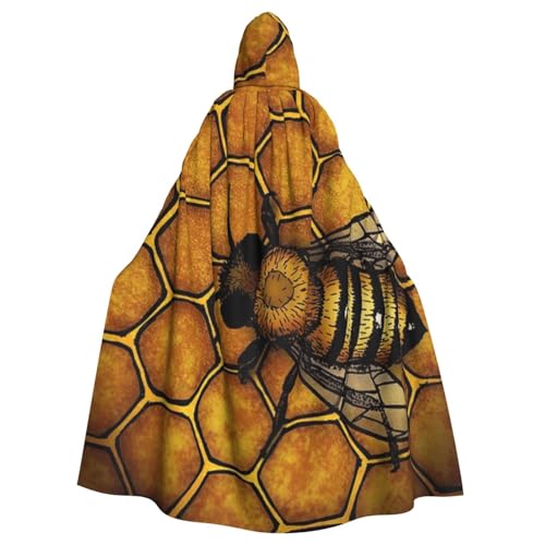 WYYDPPLK Kapuzenumhang mit lustigem Bienen-Honigbienen-Aufdruck, für Erwachsene, Unisex, Halloween, Weihnachten, Cosplay von WYYDPPLK