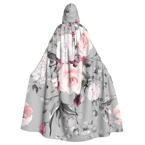 WYYDPPLK Kapuzenumhang mit lustigem Blumendruck für Erwachsene – Unisex, Halloween, Weihnachten, Cosplay-Umhang von WYYDPPLK
