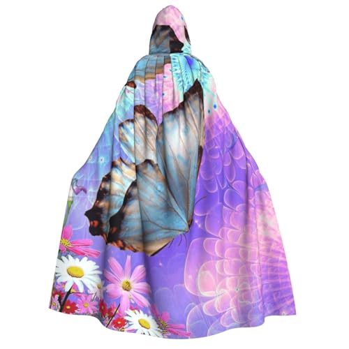 WYYDPPLK Kapuzenumhang mit lustigem Blumenmotiv und buntem Schmetterlings-Aufdruck, für Erwachsene, Unisex, Halloween, Weihnachten und Ostern, Cosplay-Umhang WYYDPPLK Kapuzenumhang mit lustigem Blumenmotiv und buntem Schmetterlings-Aufdruck, für Erwachsene, Unisex, Halloween, Weihnachten und Ostern, Cosplay-Umhang von WYYDPPLK
