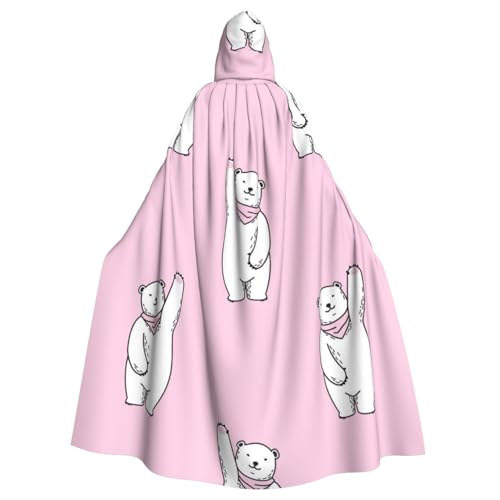 WYYDPPLK Kapuzenumhang mit lustigem Eisbär-Aufdruck für Erwachsene, Unisex, Halloween, Weihnachten, Cosplay von WYYDPPLK