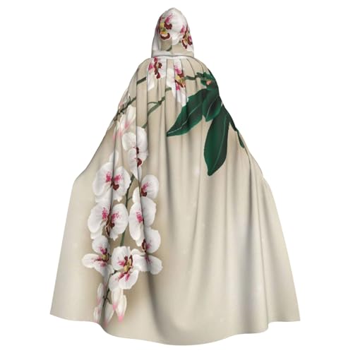 WYYDPPLK Kapuzenumhang mit lustigem Glocken-Orchideen-Druck, für Erwachsene, Unisex, Halloween, Weihnachten, Cosplay von WYYDPPLK