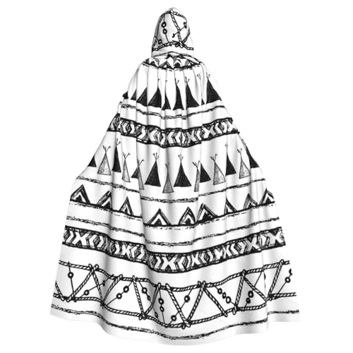 WYYDPPLK Kapuzenumhang mit lustigem Indianer-Muster für Erwachsene, Unisex, Halloween, Weihnachten, Cosplay von WYYDPPLK