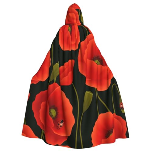 WYYDPPLK Kapuzenumhang mit lustigem Mohnblumen-Aufdruck, für Erwachsene, Unisex, Halloween, Weihnachten, Cosplay WYYDPPLK Kapuzenumhang mit lustigem Mohnblumen-Aufdruck, für Erwachsene, Unisex, Halloween, Weihnachten, Cosplay von WYYDPPLK