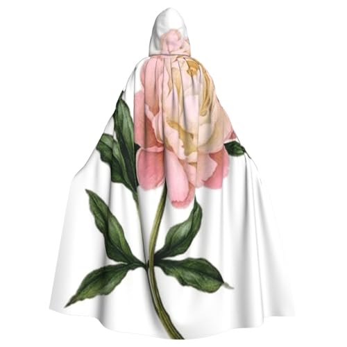 WYYDPPLK Kapuzenumhang mit lustigem Pfingstrosen-Aufdruck, für Erwachsene, Unisex, Halloween, Weihnachten, Cosplay von WYYDPPLK