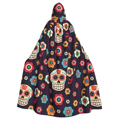 WYYDPPLK Kapuzenumhang mit lustigem Totenkopf-Aufdruck für Erwachsene, Unisex, Halloween, Weihnachten, Cosplay von WYYDPPLK