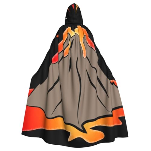 WYYDPPLK Kapuzenumhang mit lustigem Vulkandruck, für Erwachsene, Unisex, Halloween, Weihnachten, Cosplay von WYYDPPLK