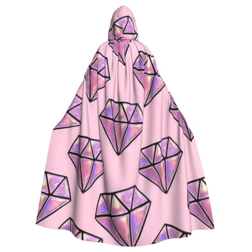 WYYDPPLK Kapuzenumhang mit lustigem rosa Rautenmuster, für Erwachsene, Unisex, Halloween, Weihnachten, Cosplay von WYYDPPLK