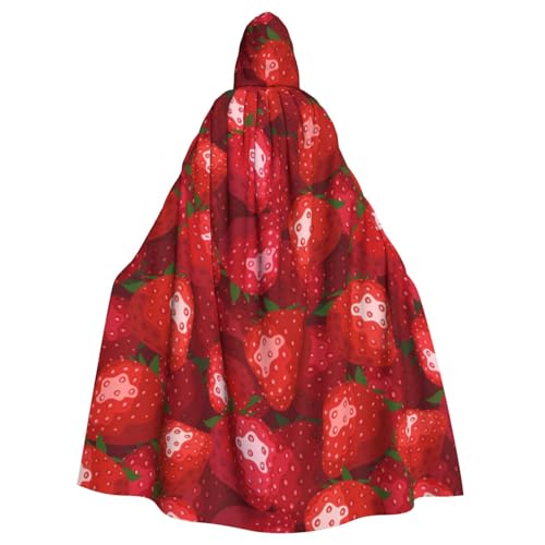 WYYDPPLK Kapuzenumhang mit lustigem rotem Erdbeeraufdruck, für Erwachsene, Unisex, Halloween, Weihnachten, Cosplay WYYDPPLK Kapuzenumhang mit lustigem rotem Erdbeeraufdruck, für Erwachsene, Unisex, Halloween, Weihnachten, Cosplay von WYYDPPLK