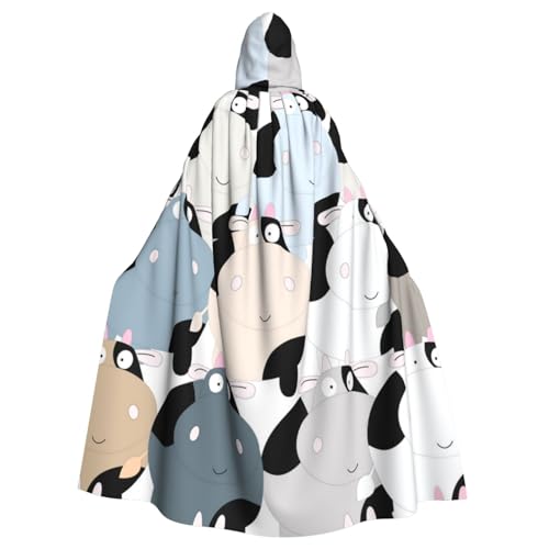 WYYDPPLK Kapuzenumhang mit lustiger Kuh-Kollektion, für Erwachsene, Unisex, Halloween, Weihnachten, Cosplay von WYYDPPLK