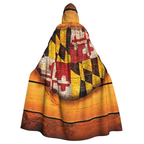 WYYDPPLK Kapuzenumhang mit lustiger Maryland-Flagge, für Erwachsene, Unisex, Halloween, Weihnachten, Cosplay von WYYDPPLK