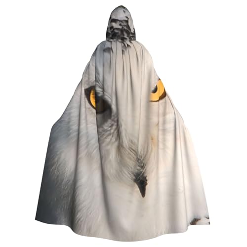 WYYDPPLK Kapuzenumhang mit lustiger Schneeeule und Augen für Erwachsene, Unisex, Halloween, Weihnachten, Cosplay von WYYDPPLK