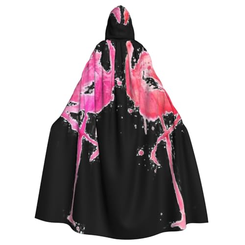 WYYDPPLK Kapuzenumhang mit lustiger Tinte und Flamingodruck, für Erwachsene, Unisex, Halloween, Weihnachten, Cosplay von WYYDPPLK