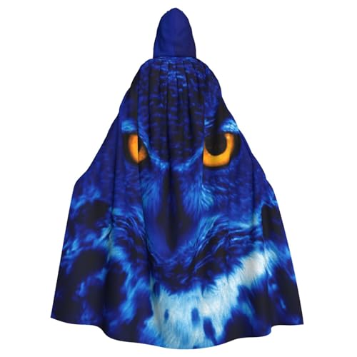 WYYDPPLK Kapuzenumhang mit lustiger blauer Eule für Erwachsene, Unisex, Halloween, Weihnachten, Cosplay von WYYDPPLK