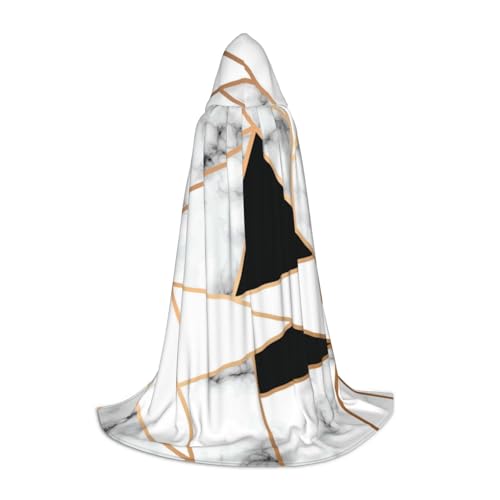 WYYDPPLK Langer Kapuzenumhang für Jugendliche, schwarz-weiße Marmor-Textur-Druck, Cosplay, Rollenparty, Halloween-Kostüme WYYDPPLK Langer Kapuzenumhang für Jugendliche, schwarz-weiße Marmor-Textur-Druck, Cosplay, Rollenparty, Halloween-Kostüme von WYYDPPLK