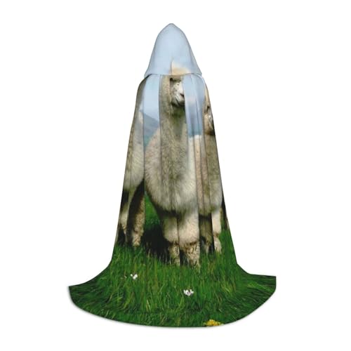 WYYDPPLK Langer Kapuzenumhang für Teenager, Alpaka-Familien-Druck, Cosplay, Rollenparty, Halloween-Kostüme WYYDPPLK Langer Kapuzenumhang für Teenager, Alpaka-Familien-Druck, Cosplay, Rollenparty, Halloween-Kostüme von WYYDPPLK