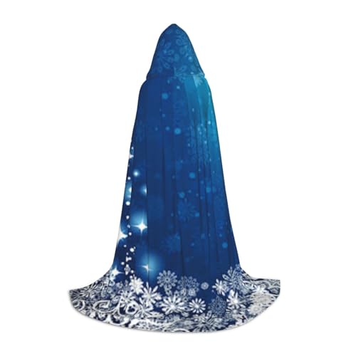 WYYDPPLK Langer Kapuzenumhang für Teenager, Blau, Weihnachten, Schneeflocken-Druck, Cosplay, Rollenparty, Halloween-Kostüme WYYDPPLK Langer Kapuzenumhang für Teenager, Blau, Weihnachten, Schneeflocken-Druck, Cosplay, Rollenparty, Halloween-Kostüme von WYYDPPLK