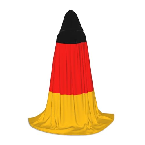 WYYDPPLK Langer Kapuzenumhang für Teenager, Deutschland-Flagge, Druck, Cosplay, Rolle, Party, Halloween-Kostüme von WYYDPPLK