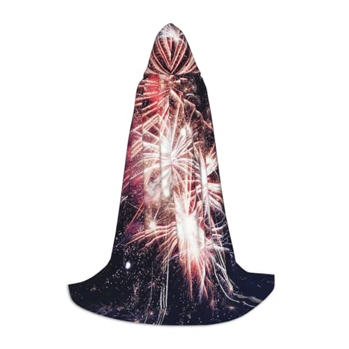 WYYDPPLK Langer Kapuzenumhang für Teenager, Explosion, Feuerwerk, Druck, Cosplay, Rolle, Party, Halloween-Kostüme von WYYDPPLK
