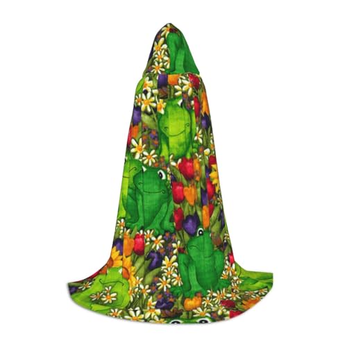 WYYDPPLK Langer Kapuzenumhang für Teenager, Froschdruck, Cosplay, Rollenparty, Halloween-Kostüme WYYDPPLK Langer Kapuzenumhang für Teenager, Froschdruck, Cosplay, Rollenparty, Halloween-Kostüme von WYYDPPLK
