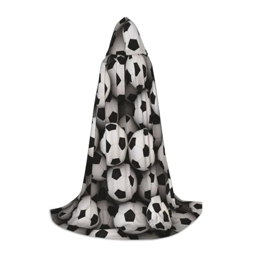 WYYDPPLK Langer Kapuzenumhang für Teenager, Fußball, Meer, Druck, Cosplay, Rollenparty, Halloween-Kostüme von WYYDPPLK