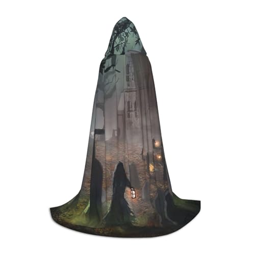 WYYDPPLK Langer Kapuzenumhang für Teenager, Halloween, Horror-Druck, Cosplay, Rollenparty, Halloween-Kostüme WYYDPPLK Langer Kapuzenumhang für Teenager, Halloween, Horror-Druck, Cosplay, Rollenparty, Halloween-Kostüme von WYYDPPLK