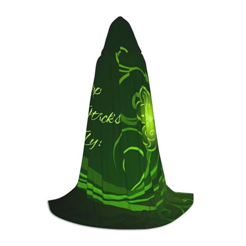 WYYDPPLK Langer Kapuzenumhang für Teenager, Happy St. Patrick's Day, Druck, Cosplay, Rollenparty, Halloween-Kostüme von WYYDPPLK