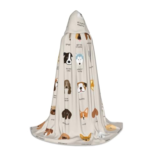 WYYDPPLK Langer Kapuzenumhang für Teenager, Hunderassen-Druck, Cosplay, Rollenparty, Halloween-Kostüme WYYDPPLK Langer Kapuzenumhang für Teenager, Hunderassen-Druck, Cosplay, Rollenparty, Halloween-Kostüme von WYYDPPLK