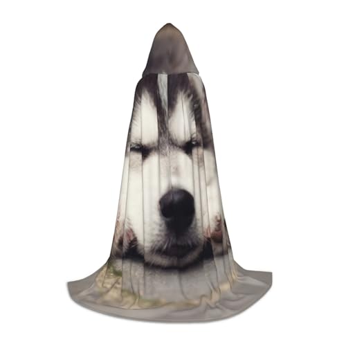 WYYDPPLK Langer Kapuzenumhang für Teenager, Husky-Hund, Aufdruck, Cosplay, Rollenparty, Halloween-Kostüme WYYDPPLK Langer Kapuzenumhang für Teenager, Husky-Hund, Aufdruck, Cosplay, Rollenparty, Halloween-Kostüme von WYYDPPLK