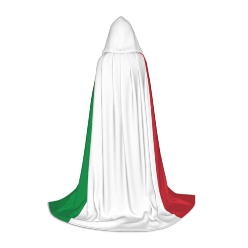 WYYDPPLK Langer Kapuzenumhang für Teenager, Italien-Flagge, Druck, Cosplay, Rolle, Party, Halloween-Kostüme von WYYDPPLK
